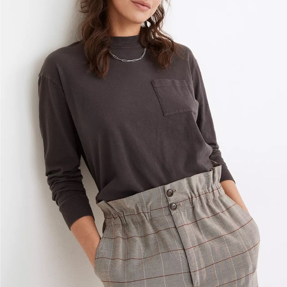 Madewell Paperbag Tapered Pants in Glen Plaid - Picture 4 of 5